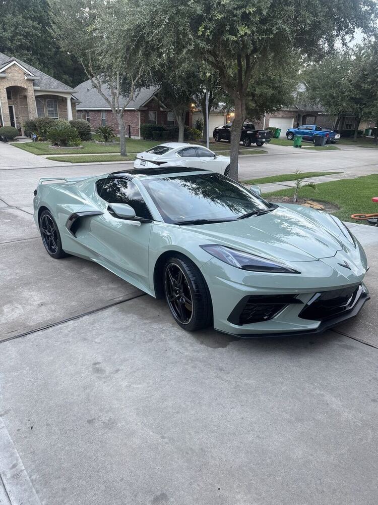 Sage green Corvette detail