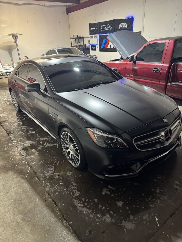 Satin black Mercedes AMG